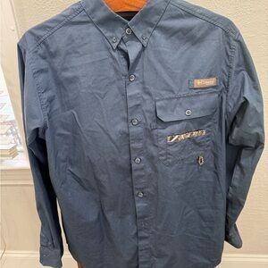 Columbia PHG Men's Button-Down Shirt in Navy Blue with Camouflage Accent